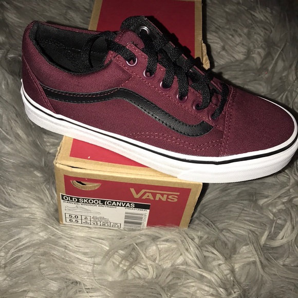 burgundy and black vans